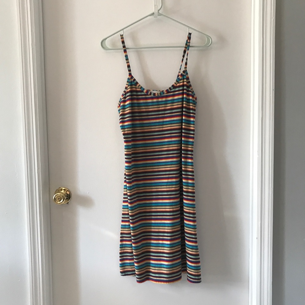 Vintage 9Os Multi Stripe Slip Dress